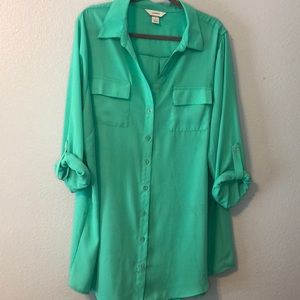 Mint Greet Button Up Blouse